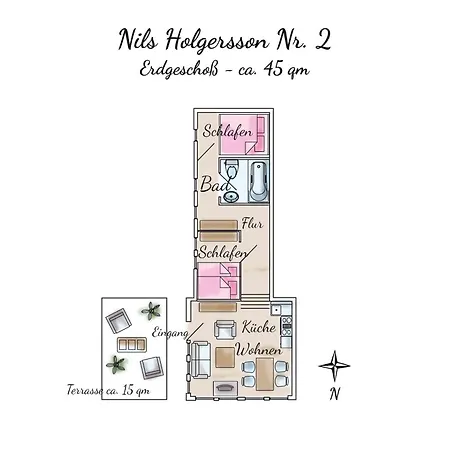 Nils Holgersson - 2 Apartamento Spiekeroog
