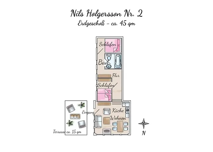Nils Holgersson - 2 Apartamento Spiekeroog